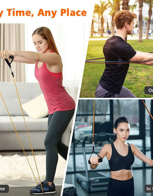 Load image into Gallery viewer, 5-Level Resistance Band, with Crank Yoga Pull Rope Fitness Exercise Tube Belt,Crossfit Exercise Strength Training at Home
