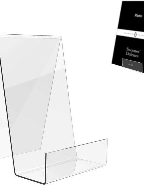 Load image into Gallery viewer, Acrylic Book Stand with Ledge 5Pc,Clear Acrylic Display Easel, Clear Tablet Holder for Displaying Pictures,Books,Music Sheets,Notebooks, Artworks, Cds, Etc.(Clear-5Pc, Large)
