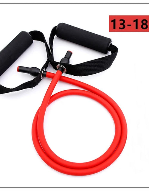 Load image into Gallery viewer, 5-Level Resistance Band, with Crank Yoga Pull Rope Fitness Exercise Tube Belt,Crossfit Exercise Strength Training at Home
